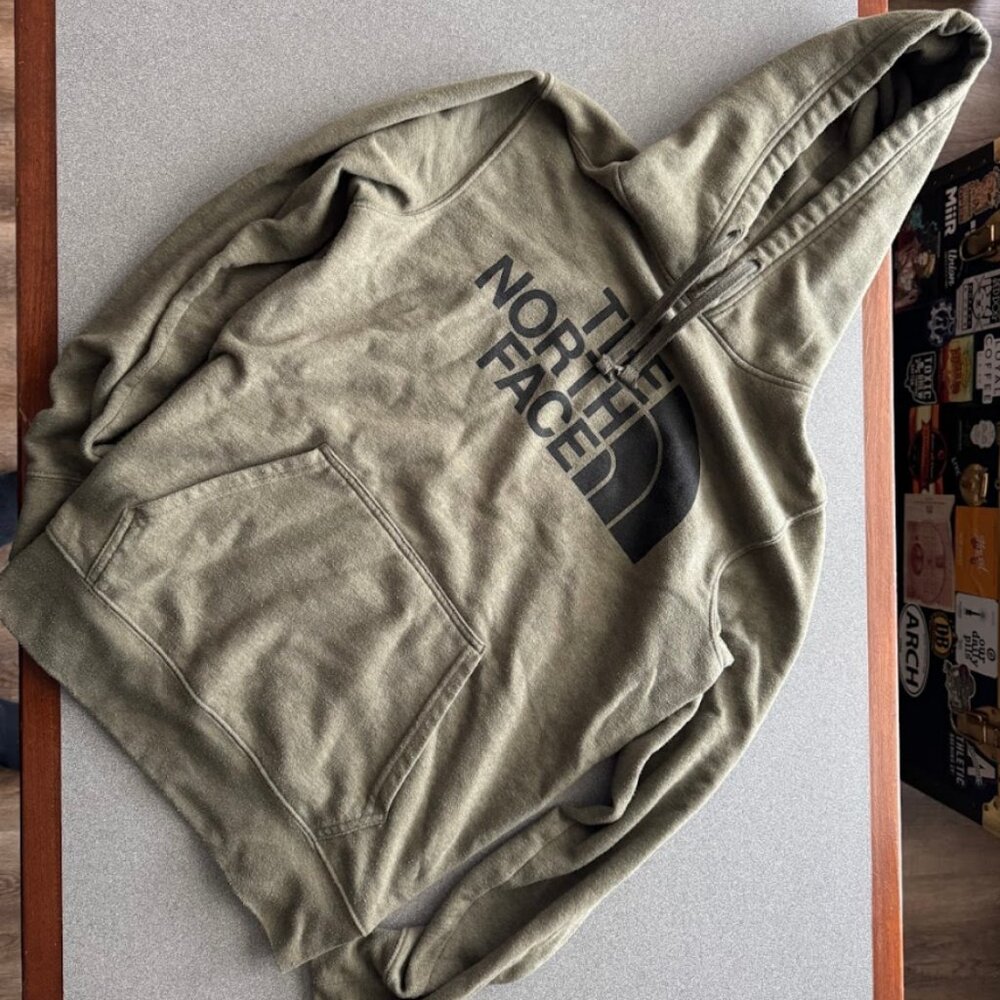 Olive Green North Face Hoodie - Medium